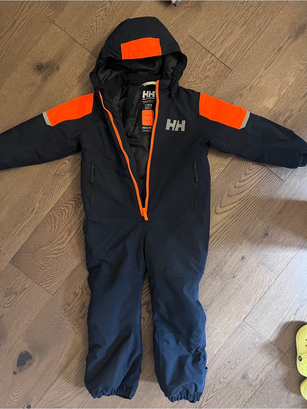 Helly Hansen Navy Snowsuit with Bright Orange Accents size 5 years